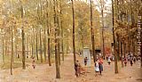 Anton Mauve Canvas Paintings - The Brink In Laren With Children Playing